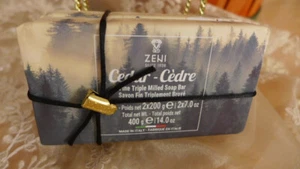 Zeni Seife 2 Zedern Geschenk verpackt Herren Deoderant Duft grausam frei Neu mit Etikett Paar - Bild 1 von 4