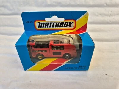 VINTAGE MATCHBOX MB13 SNORKEL FIRE ENGINE DIECAST MODEL IN ORIGINAL BOX MINT - Image 1 of 4