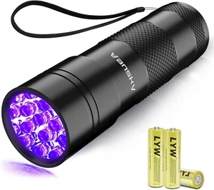 Black Light UV Flashlight,Vansky Blacklight 12 LED Urine Detector For Dog/Cat/Pe - Picture 1 of 8