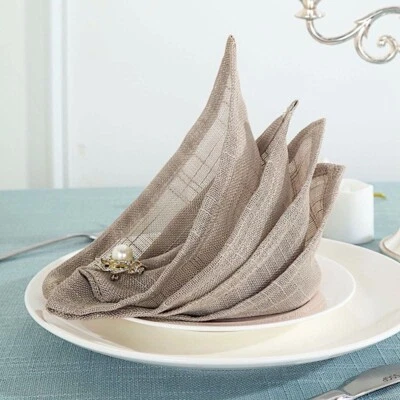 Servilletas de arpillera sintética de 20 pulgadas de poliéster premium para fiestas bodas decoraciones de mesa Foto 1 de 4