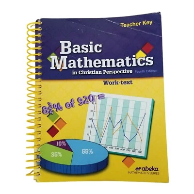 Abeka Basic Mathematics Teacher Key, 7th Grade Math Homeschool Christian Foto 1 de 4