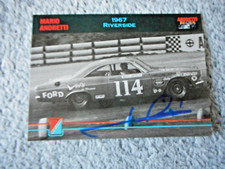 Mario Andretti signed 1992 #114 1967 Ford RIVERSIDE GN Nascar Card #20