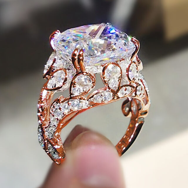 Las mejores ofertas en Chapado en oro rosa piedra Anillo de 8 Anillos de  Moda