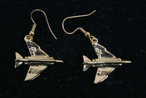 F-4 PHANTOM HOOP EARRINGS MADE IN US MARINES AIR FORCE NAVY PIN UP GIFT PIN UP 1 - Picture 1 of 1
