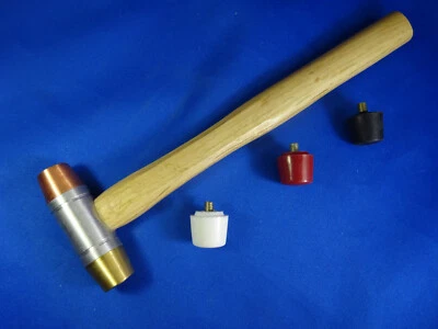 5 in 1 Interchangeable Hammer, Brass Copper Nylon Plastic Rubber Heads Gun Smith - Image 1 of 4