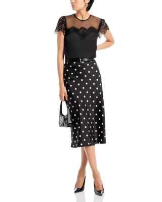 $215 Generation Love Farren Lace Combo Top, Black, XS Foto 1 de 4