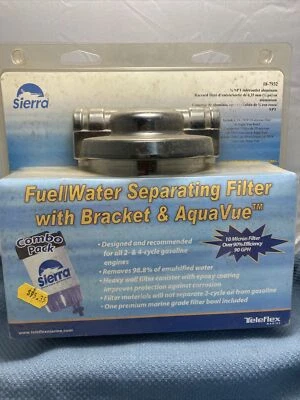 NEW SIERRA 18-7932 FUEL WATER SEPARATING FILTER WITH BRACKET AND AQUAVUE - Image 1 of 3