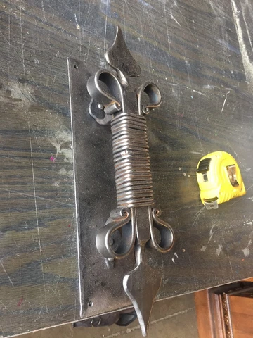 Hd 67  Single Wrought Iron Hand Hammered Pull Handle For Door 12 X 3 X 3 Cover