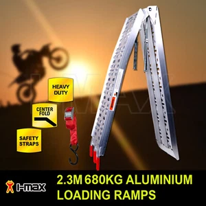 680KG 2.3M Single Aluminium Folding Loading Ramp ATV Motobike Motorcycle Trailer - Picture 1 of 12