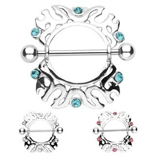 Um par (2 peças) de protetor de mamilo com pedras preciosas. - Imagem 1 de 1