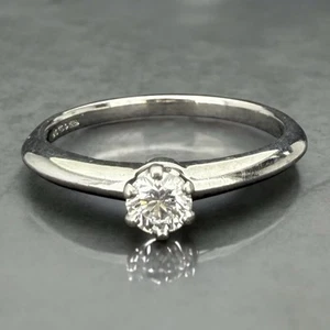 Tiffany & Co. Diamond Solitaire Ring - Platinum - Small UK Size K 1/2 - Genuine - Picture 1 of 24