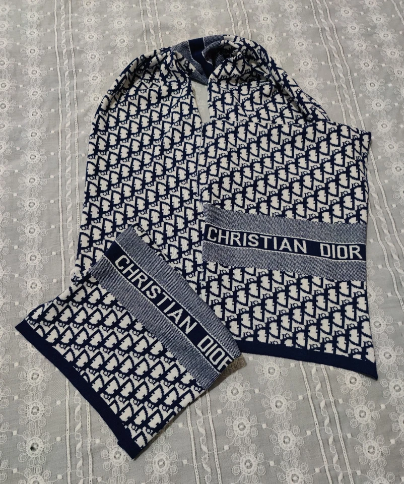 迪奥围巾披肩标志 Stole 多色消声器 Soie 真丝男女通用意大利制造 — 第 1/4 张图片