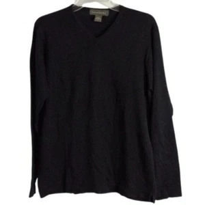 Banana Republic Size Small Black V-Neck Sweater Cotton Long Sleeve Lightweight - Picture 1 of 9