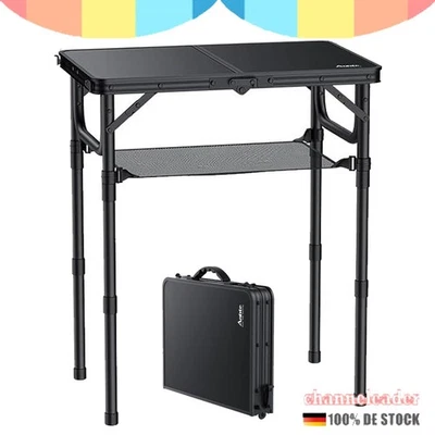 Alu Campingtisch Gartentisch Klappbar 3 Höhenverstellbar Koffertisch Klapptisch - Bild 1 von 4