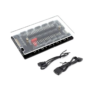 RGB Fan Hub 10 Ports PWM Addressable RGB Fan Splitter 5V/3Pin for Supply +4274 - Photo 1/8