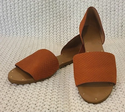 Sandalias sin cordones Madewell para mujer Thea de cuero naranja/rojo D'Orsay - talla EE. UU. 7,5 Foto 1 de 4