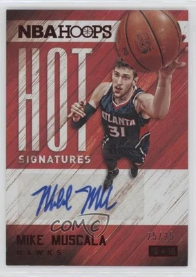 2015-16 Panini NBA Hoops Hot Signatures Red /25 Mike Muscala #HS-MM Auto - Image 1 of 2
