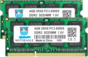 Motoeagle DDR3 1066Mhz SODIMM 8GB Kit (2X4GB) 2Rx8 PC3-8500 PC3-8500S CL7 204 Pi - Picture 1 of 12