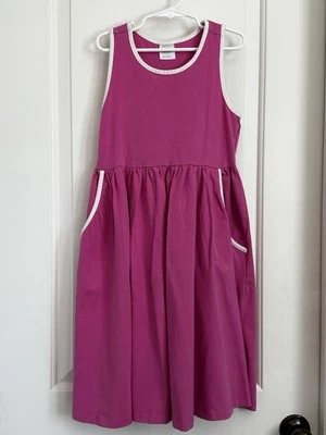 Hanna Andersson девочек 140 10 розовый белый без рукавов бритва сарафан - Изображение 1 из 3