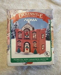 Noma Dickensville Collectibles 1880 Bank Christmas Village 1993 Works Vintage - Picture 1 of 8