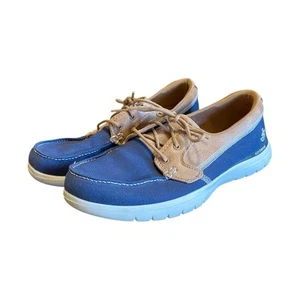 Skechers Schuhe On The Go Flex Embark Damen Gr. 11 dunkelblau weit Freizeit Slipper - Bild 1 von 8