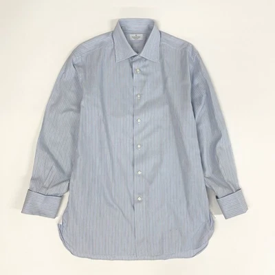 31k2 Ermenegildo Zegna Hermenegildo Camisa de Vestir Manga Larga Rayas Usada AYAN-0 Foto 1 de 4