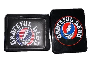GRATEFUL DEAD Steal Your Face Vegan Leather Mens Bi-Fold Wallet Official License - Picture 1 of 5