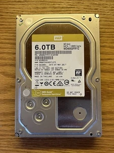6TB Western Digital WD Gold 3.5" SATA Enterprise HDD 7200RPM 128MB WD6002FRYZ - Afbeelding 1 van 13