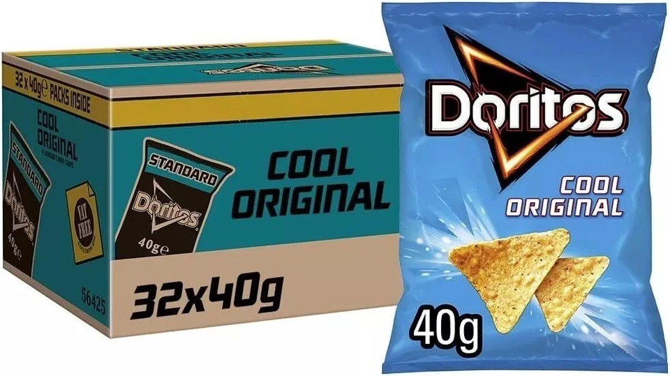 Doritos Cool Original Tortilla Chips 40g | Full Box of 32 Snack Packs - Image 1 of 1
