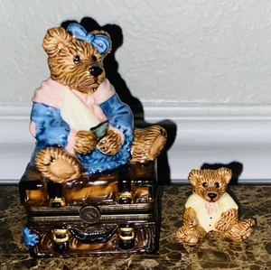 Caja de baratijas baúl Boyds Bears con oso bebé interior vintage 1998 Bearware - Imagen 1 de 6