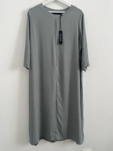 Vestido Solika Talla L Grande Pastel Azul Polvoriento Vestido Lagenlook Minimalista Manga 3/4 - Imagen 1 de 6