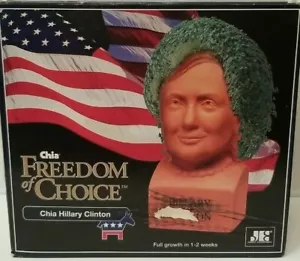 2016 Chia Pet Freedom Of Choice Hillary Clinton Pottery Planter NIB - Picture 1 of 7