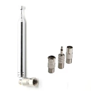 Indoor FM Telescopic Antenna 75 Ohm F Type with Adapters - Zdjęcie 1 z 6