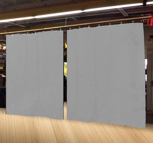 Menge (2) Economy Silber Gardine Panel/Trennwand 15" H x 41/2" B, Nicht-FR - Bild 1 von 2