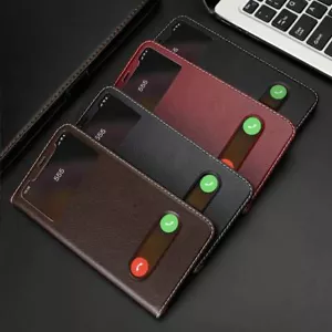 Cuero genuino de lujo Call View Stand Flip Case Cover para iPhone 11 Pro XS Max - Imagen 1 de 33