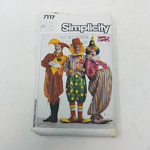 7117 Simplicity SEWING Pattern Clown Hobo Jester Costume Mens Adult size L 40 42 - Picture 1 of 6
