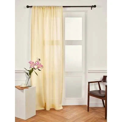 Solino Home Sheer Linen Curtain Single Panel Drapes with Rod Pocket, Living Room - Image 1 of 4