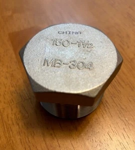 1 1/2" Male Threaded Hex Head Pipe Plug 150  T-304 Stainless Steel NEW OPEN BOX - Picture 1 of 1