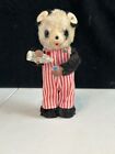 Vintage Nice Tin Toy By ALps Mechanical Thirsty Bear Windup Rare  Works Good!
