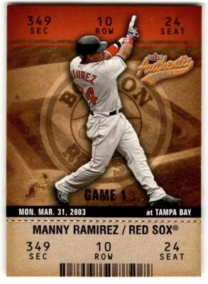 2003 Fleer Authentix Manny Ramirez #28 Boston Red Sox - Image 1 of 2