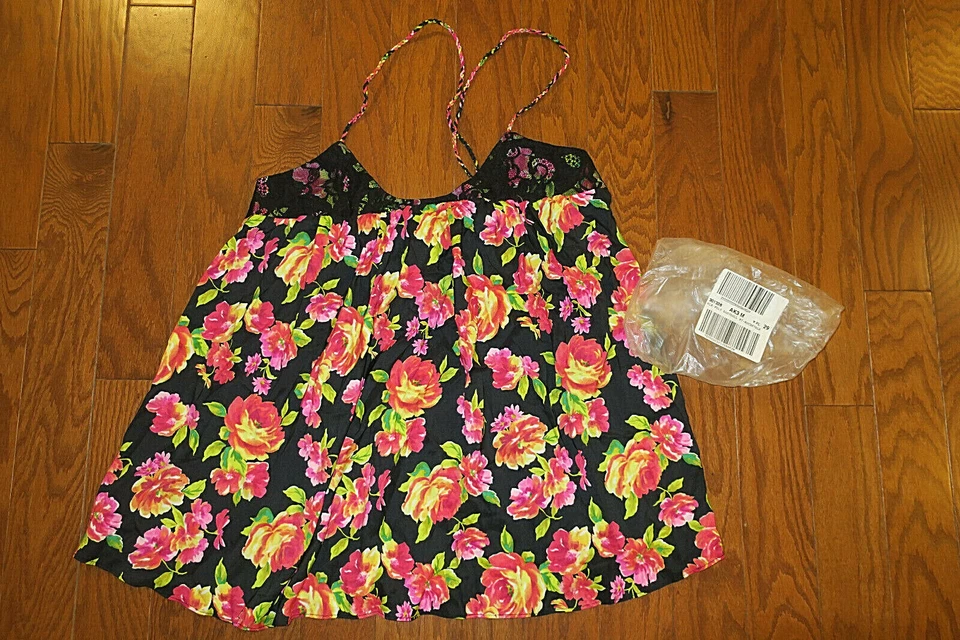 M DE COLECCIÓN VICTORIA'S SECRET PÚRPURA PRECIOSO FLORAL SATINADO VESTIDO SIN MANGAS NUEVO Foto 1 de 4