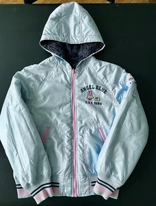 Rare Angel Blue Japan Reversible Puffer Jacket Girls Size Medium - Large - Picture 1 of 9