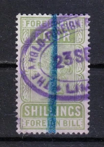 Great Britain Foreign Bill Four Shillings  used stamp Victoria period /027 - Picture 1 of 2