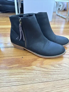 Nordstrom Tucker And Tate Kinder Mädchen schwarz Reißverschluss Stiefeletten Größe 3,5 - Bild 1 von 4