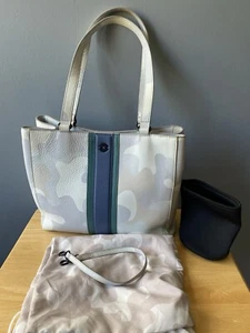 Dagne Dover Allyn Haze Camo Stripe Small Leather Tote Vintage Condition Issues - Picture 1 of 24