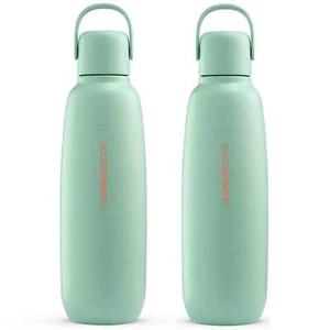 NEW SodaStream Bottle Fizz & GO Portable Travel Cool All Metal Mint 900ml 2 Pack - Picture 1 of 4