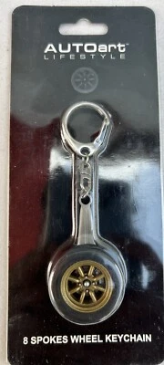 Gold 8 Spokes Wheel Keychain Autoart Lifestyle Tire 41568 - Image 1 of 2