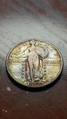 1926 S Silver Standing Liberty Quarter Dollar 25C Nicely Toned VF+          W307 - Image 1 of 4