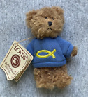 Boyds 4" Mini Message Jesus Religious Ichthys Fish Bear Thinkin of Ya Series