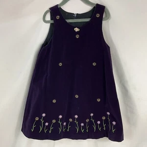 Goodlad Dress Girl 6 Purple Velour Embroidered Flowers Sleeveless Summer - Picture 1 of 2